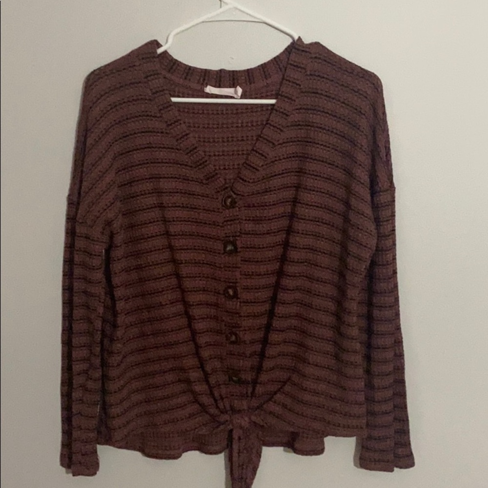 Stripped button down sweater